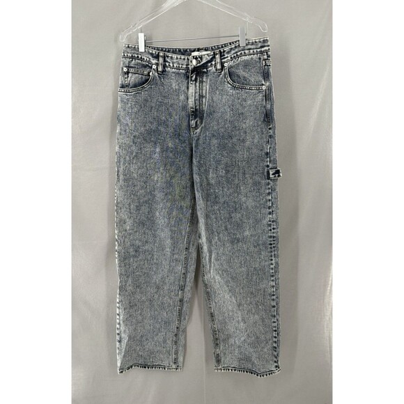 Tibi sz 29 Jeans Womens Acid Wash Sam Slouchy Carpenter 100% Cotton Blue NWT - Picture 1 of 8